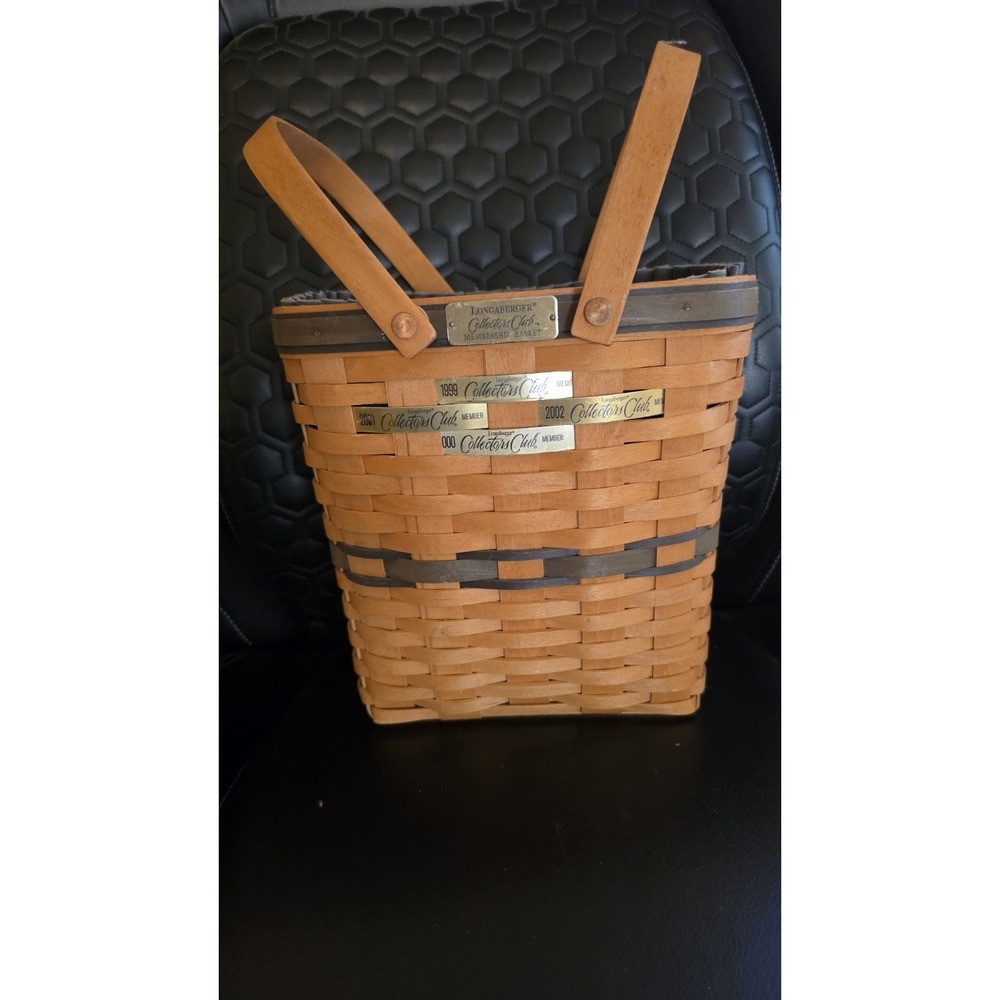 1998 Longaberger Collectors Club Membership Basket Liner, '98-'02 Member Tags